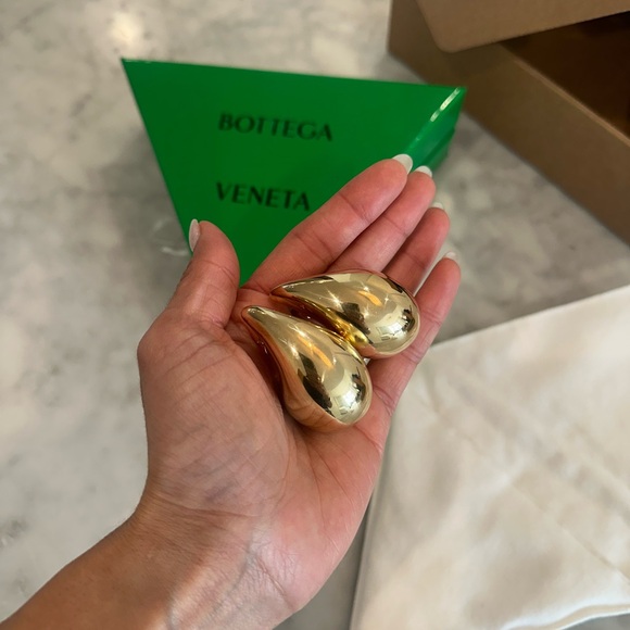 Bottega Veneta Jewelry - Large Drop Bottega Earrings 18k gold-finished sterling
